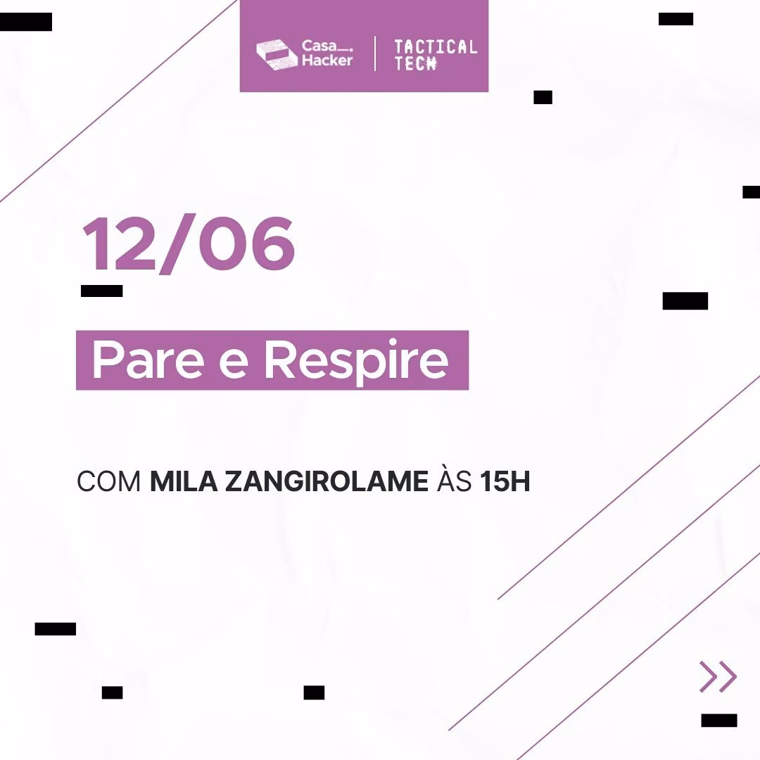 Arte de divulgação do evento PARE E RESPIRE