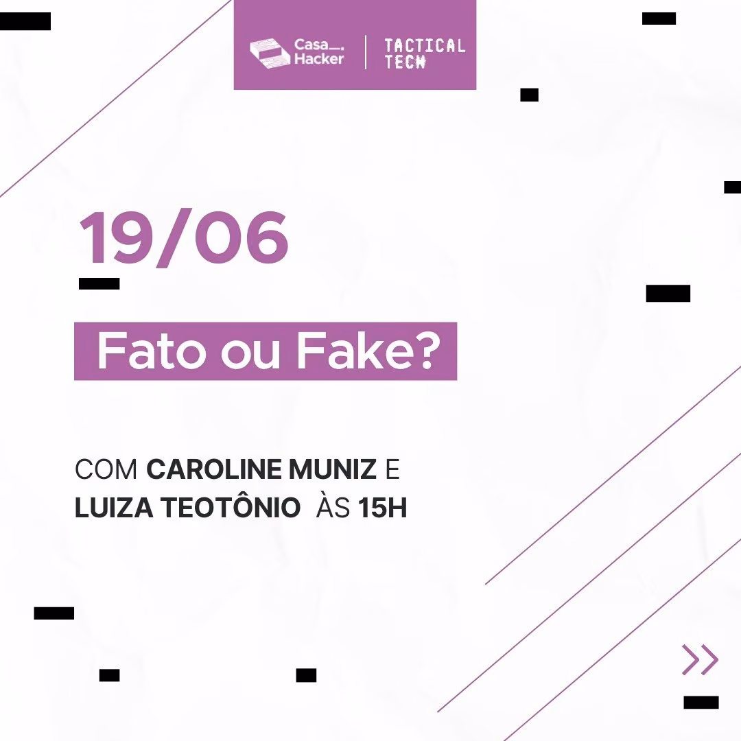 Arte de divulgação do evento FATO OU FAKE?