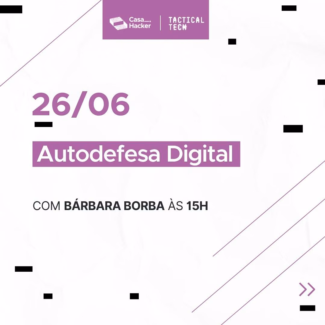 Arte de divulgação do evento AUTODEFESA DIGITAL